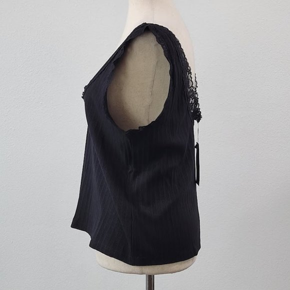 OUR HERITAGE rib knit tank top black SZ XL - Picture 4 of 8